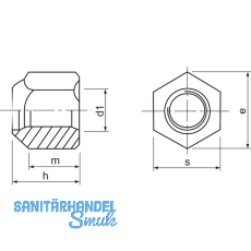 DIN 982/10 M12 verzinkt Sicherungsmutter hohe Form mit Polyamideinlage