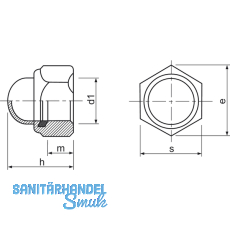 DIN 986/ 8 M 8 verzinkt Sicherungs-Hutmutter mit Klemmteil