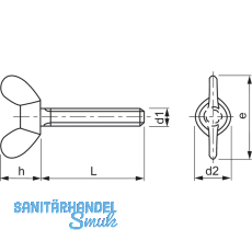 ~DIN 316 M 6x 25 Edelstahl A2 Flgelschraube amerikanische Form