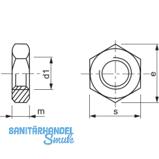 DIN 431 14H G 1/4" verzinkt Rohrmutter fr Rohrgewinde