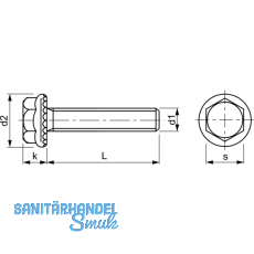 DIN6921 8.8 M 6x 16 verzinkt Sechskantschraube mit Flansch und Sperrverzahnung