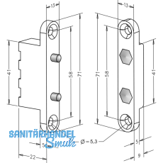 Strombertrager 10305, 2-polig, Kontaktstifte Messing verzinkt