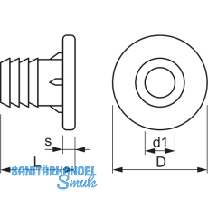 Einschlagmuffen M 8x16 Kopf- 19 verzinkt mit Bund