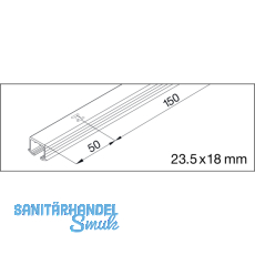 EKU CLIPO 26/36 Laufschiene gelocht zum Schrauben, 2,5 m
