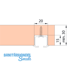 EKU CLIPO 26/36 Laufschiene gelocht zum Schrauben, 2,5 m