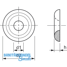 Fassonscheibe 4.1x13 Eisen vernickelt fr Senkschrauben