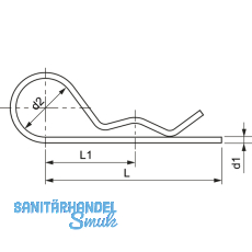 Federstecker einfach 5x 85 Edelstahl A2 ~DIN11024