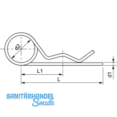 Federstecker doppelt 4x 78 Federstahl verzinkt