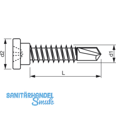 SFS Tragehilfe Schraube mit Bohrspitze 6x20 - Stahl verzinkt-blau