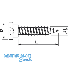 Fenstertrageschraube 6.0x 40 PH 2 verzinkt-gelb mit Gewindespitze