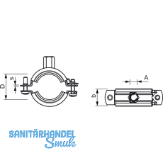 FISCHER FRS Spannbereich 133-141 mm M8/M10 Gelenkrohrschelle zweiteilig