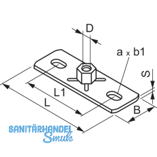 FISCHER GPL M 8 Grundplatte verzinkt-blau mit Langlcher