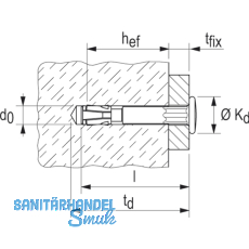 FISCHER FNA II 6x30/ 75 mit Nagelkopf verzinkt-blau mit Zulassung