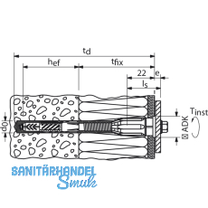 FISCHER Thermax 8/180 M6 thermisches Abstandsmontagesystem