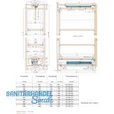 EKU-FORTE Schrankauszug Lnge 880 mm, Tiefe 885 mm, KB lichtgrau RAL 7035