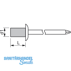 GESIPA Dichtniete Flachrundkopf 3.2x12.0 Aluminium mit Edelstahldorn