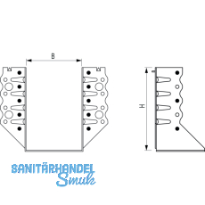GH Balkenschuh TOP aussenliegend 80x150 - Stahl feuerverzinkt