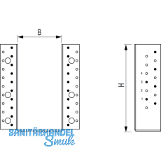 GH Balkenschuh Kombi 05/2,5 aussenliegend 200x280 - Stahl feuerverzinkt