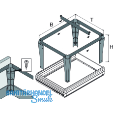 HETTICH SYSTEMA TOP 2000 Hngerahmen, 350 x 244 x 350 mm, schwarz