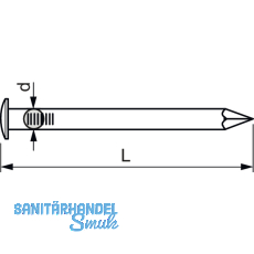 Hartstahlnagel 3.5x100 verzinkt mit runder Ballistikspitze
