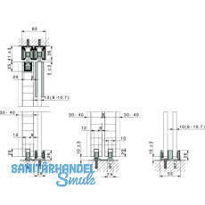HAWA-Ordena 70/P - 70/F Beschlgegrt. Holztrechts, 600 x 2600 mm