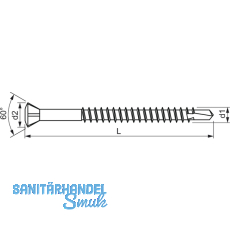 Holzbohrschraube 3.2x 35 Torx 10 Edelstahl gehrtet mit Zierkopf