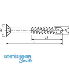 Holzbohrschraube Senkkopf 4.0x 45 Teilgewinde Torx 20 verzinkt
