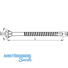 Holzbohrschraube 3.2x 35 Torx 10 verzinkt-blau mit Zierkopf
