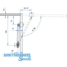 Hochstellsttze Ella, f. Holz+ Alurahmenprof. breit, Tragkr.12kg, FE sil.farbig