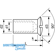 Hlsenmutter Linsensenkkopf M 4x 11 Messing vernickelt mit Schlitz