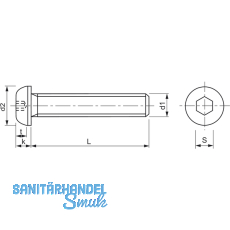 ISO7380-1 M 5x 35 Edelstahl A2 Linsenschraube mit Innensechskant