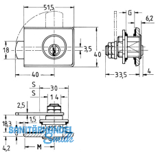 JuNie 2976 Zylinder-Hebelschloss Schlieweg 1 Sperre BN 0101, Messing matt