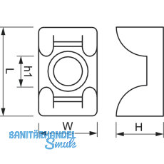 Klebesockel fr Kabelbinder 3.6 mm Selbstklebend