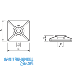Klebesockel fr Kabelbinder 4.8 mm mit Sonderkleber aus Acrylat