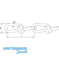 Knotenkette verzinkt DIN 5686 Bild 25  2,2 mm Nutzlast 35 kg