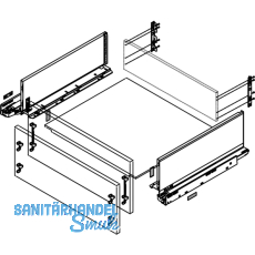 BLUM LEGRABOX pure SET H C, TIP-ON, 40kg, NL 500, Seidenwei
