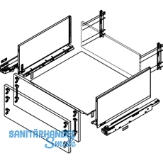 BLUM LEGRABOX pure SET H F, TIP-ON, 70kg, NL 500, INOX