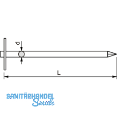 Leichtbauplattenstift 31x 60 mit aufgenieteter runder Scheibe metallisiert
