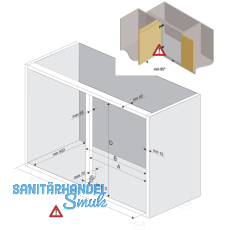 Le Mans II Schwenkbeschlag inkl. Tablare Boden grau , 500er Links ausschwenkbar