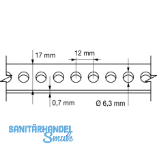 Lochband 17mm Edelstahl 10 Meter auf einer Rolle in Plastikbox