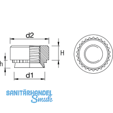 MARKTECH Einpressmutter M 4-2 Stahl verzinkt