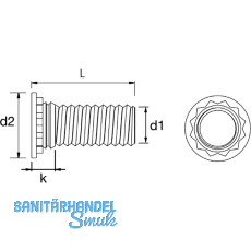 MARKTECH Einpressgewindebolzen M4x12 mm verzinkt
