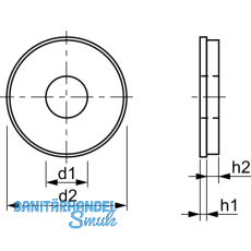 Dichtscheibe 8.4x22 Edelstahl A2/ EPDM