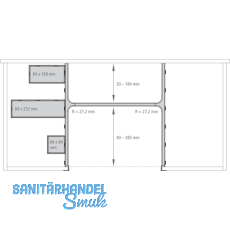 NINKA BANIO Siphon Ausschnitt Rahmenset KS lichtgrau