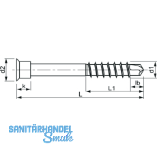 Profilbohrschraube Zylinderkopf 5,5x51 TX25 Edelstahl gehrtet