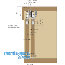 Cinetto PS06 Beschlagset nicht verstellbar, Tragkraft 40k g,1 trig