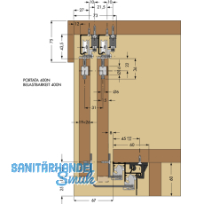Cinetto PS06 Beschlagset nicht verstellbar, Tragkraft 40k g,1 trig