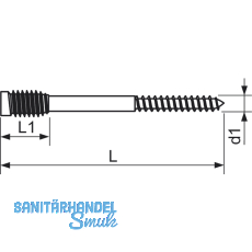S-Distanzschraube 6x10x200 Torx 25 verzinkt Abstandsschraube