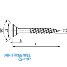 Spanplattenschraube Senkkopf 5.0x 80 Teilgewinde Pozidriv 2 Edelstahl A2