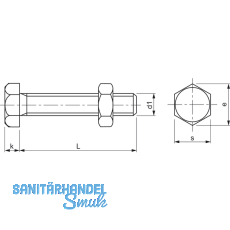 SRUBENA EN15048-1 8.8U M12X 35 VG feuerverzinkt SB-Schraube